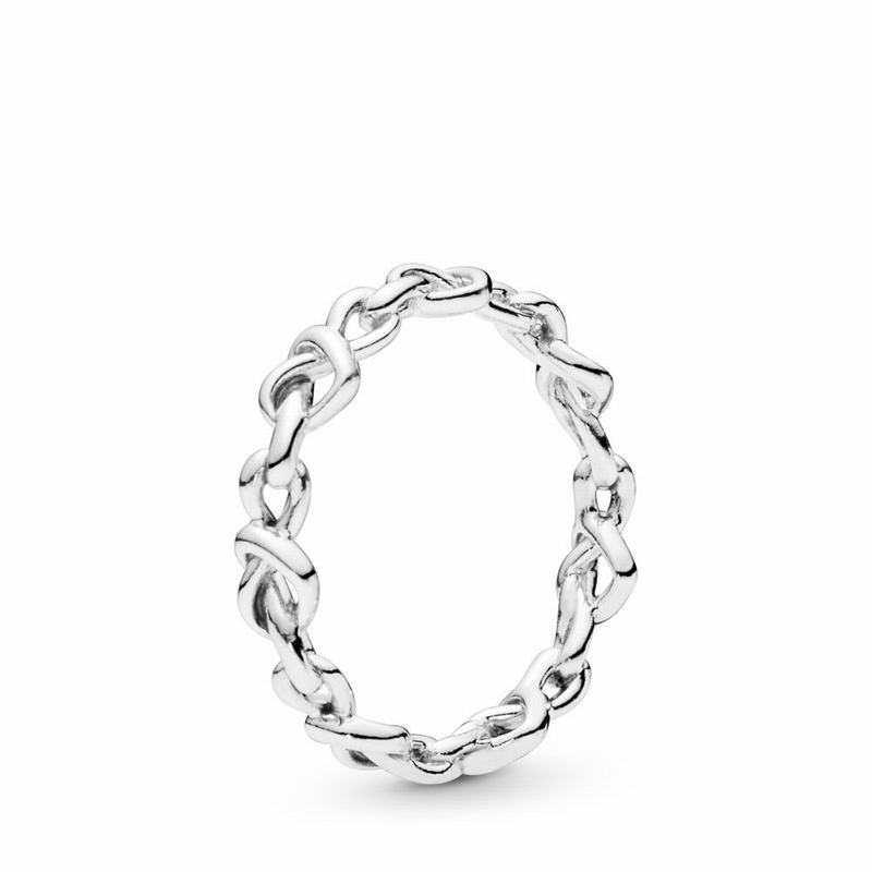 Pandora Knotted Hearts Band Stackable Ring Online NZ, Sterling Silver (285370-CPQ)